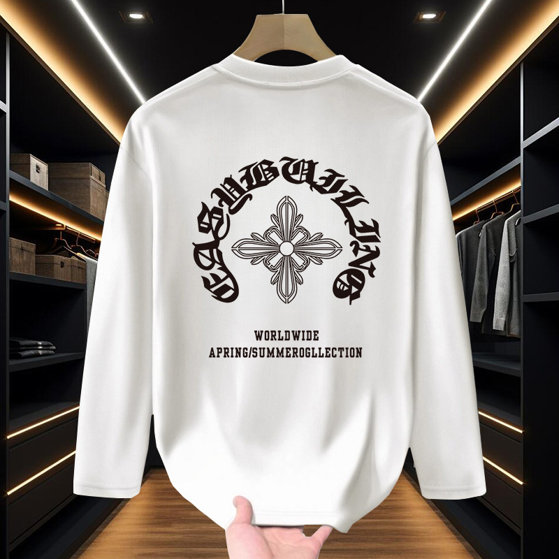 Herr streetwear långärmad t-shirt i bomull_voghion.com