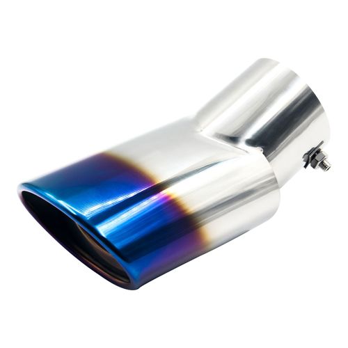 Grilled blue bright silver stainless steel tail throat suitable for Highlander Land Rover CRV off-road universal single outlet modified muffler