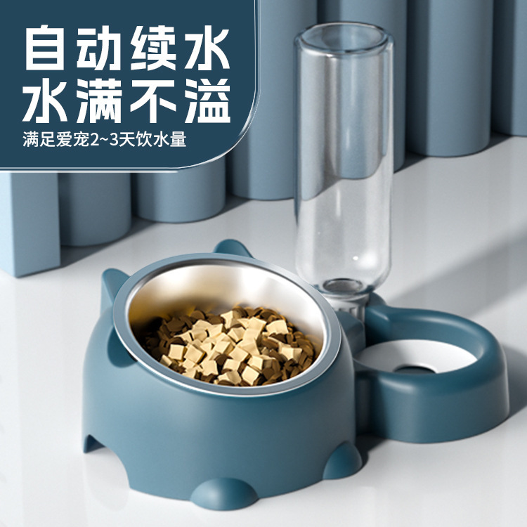 Dog Drinking Water Eating Bowl Thickened Large Slant Mouth Drinking Bowl Basin Bowl Cat Neck Protection Bowl Large Medium and Small Dog Bowl