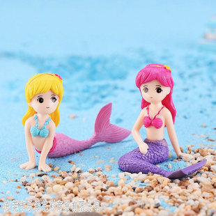 Mermaid DIY micro landscape aquarium decoration waterscape creative beauty cake keychain plastic ornaments crafts