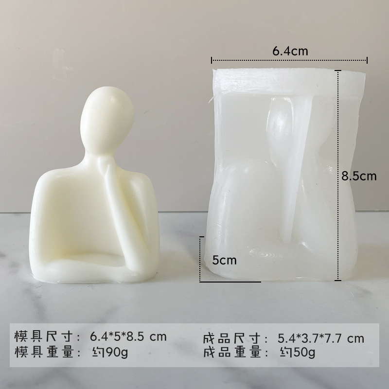 Branquias familia vela molde de silicona DIY aromaterapia retrato humano abstracto hecho a mano jabón decoración yeso