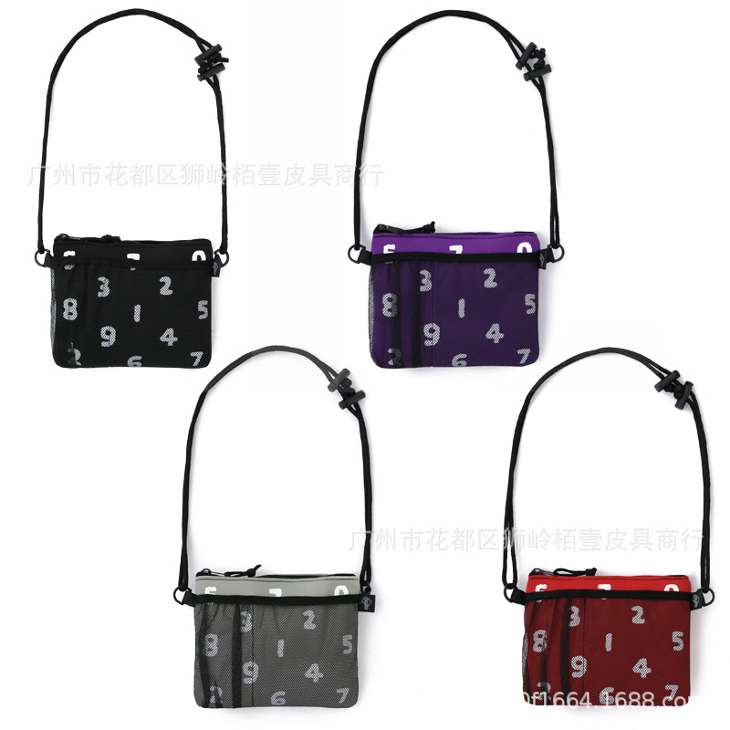 일본의 새로운 sousou 디지털 캔버스 심플 귀여운 숄더 크로스바디 멀티 포켓 만능 휴대 전화 동전 지갑 트렌디