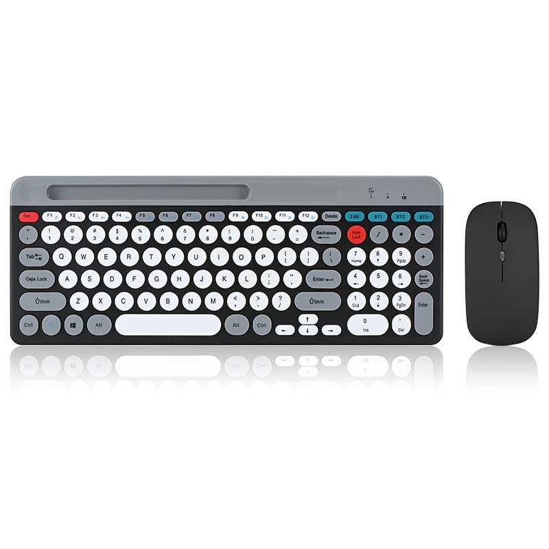 Carga 2,4g + Bluetooth tres-Modo de ranura para tarjeta teclado ratón traje tableta portátil computadora de escritorio Universal