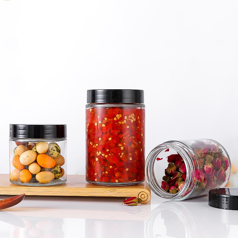 现货批发零售100ml200ml280ml直筒玻璃瓶 果酱蜂蜜瓶罐头瓶酱菜瓶