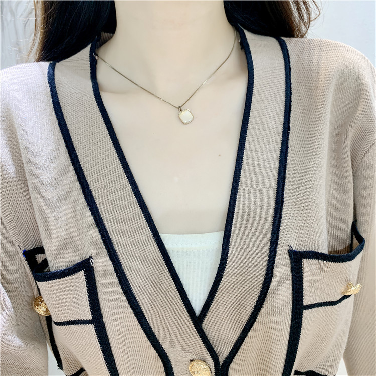 Ensemble pantalon pour femme, cardigan tricoté, pantalon à jambes larges, ensemble deux pièces à la mode, tempérament de printemps, automne et hiver_voghion.com