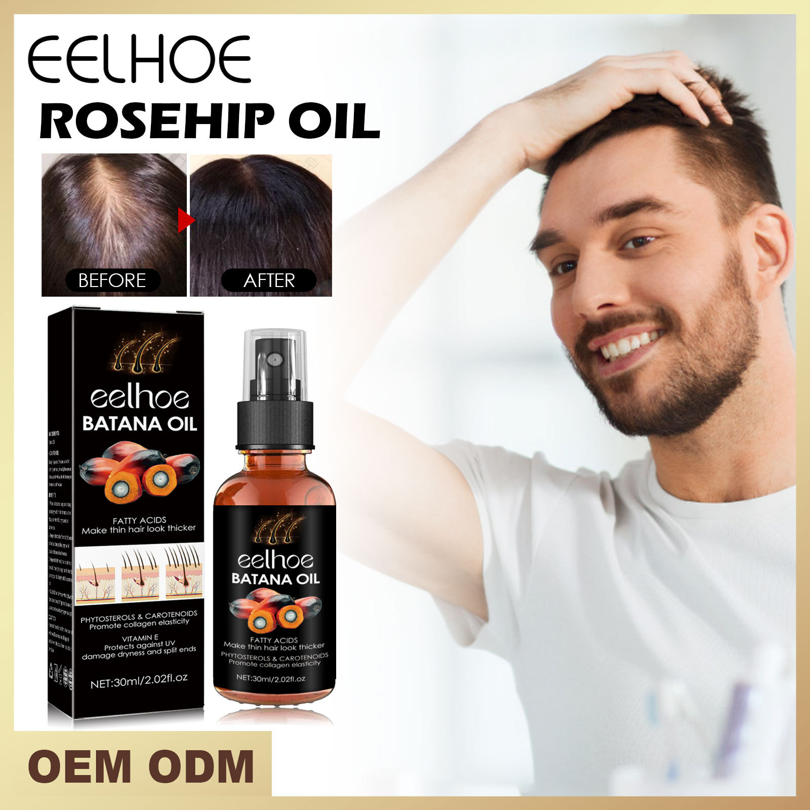 Batana Dense Hair idrata in profondità il cuoio capelluto, ripara e rinforza i capelli sodi, spray compatto per la cura dei capelli_voghion.com