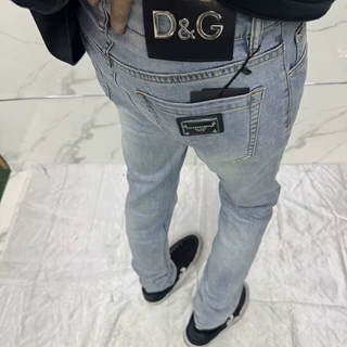 潮牌欧货高端新款男士轻奢牛仔裤男广州修身百搭时尚弹力休闲长裤