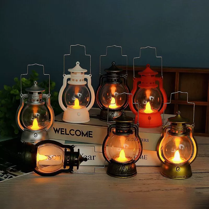 LED-винтовая лампа, пластиковая абажур, мерцание теплого света, аккумуляторная (AG10×3)