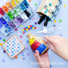 1 cm color mini particle crystal glass mosaic collage creative art children's handmade diy material