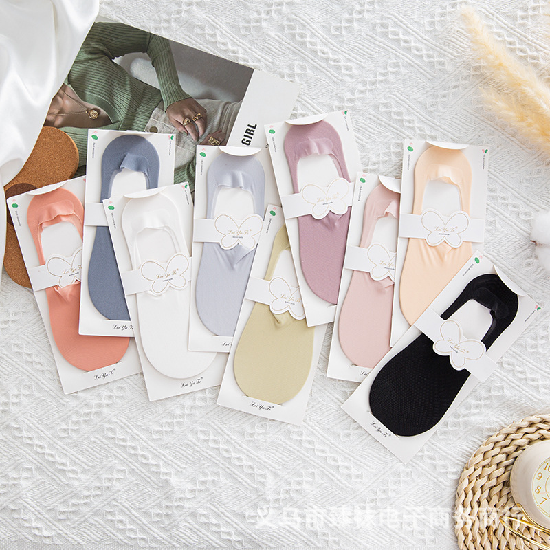 Deep mouth ultra-thin mesh boat Socks summer socks wholesale fashion personality breathable invisible socks women silicone do not fall with summer