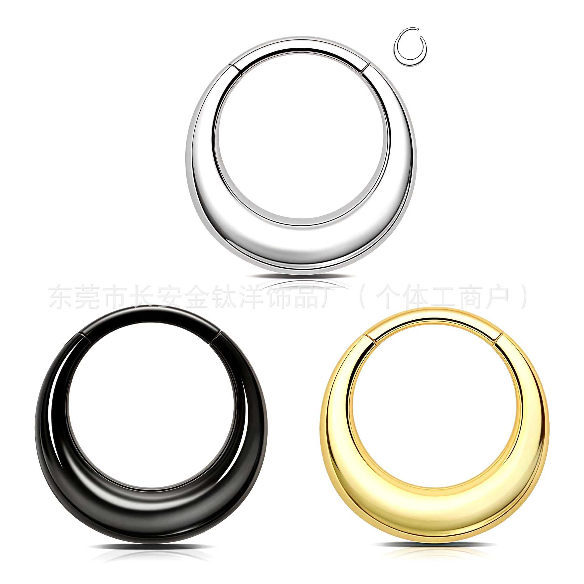 F136 Titanium Smooth Ear Buckle Closed Ring Nose Ring Earrings Universal Ring Body Piercing Jewelry detail image 8