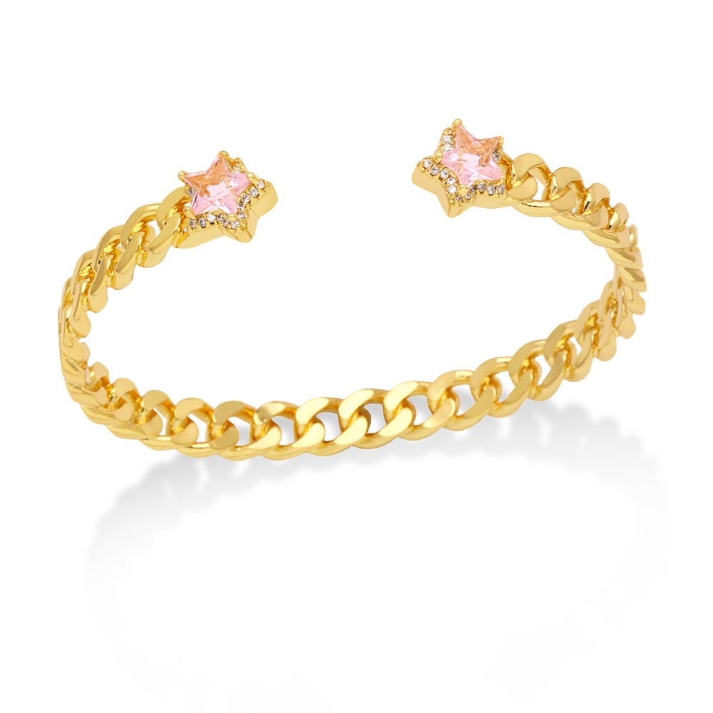 Fashion Star Copper Bangle Inlay Zircon Copper Bracelets