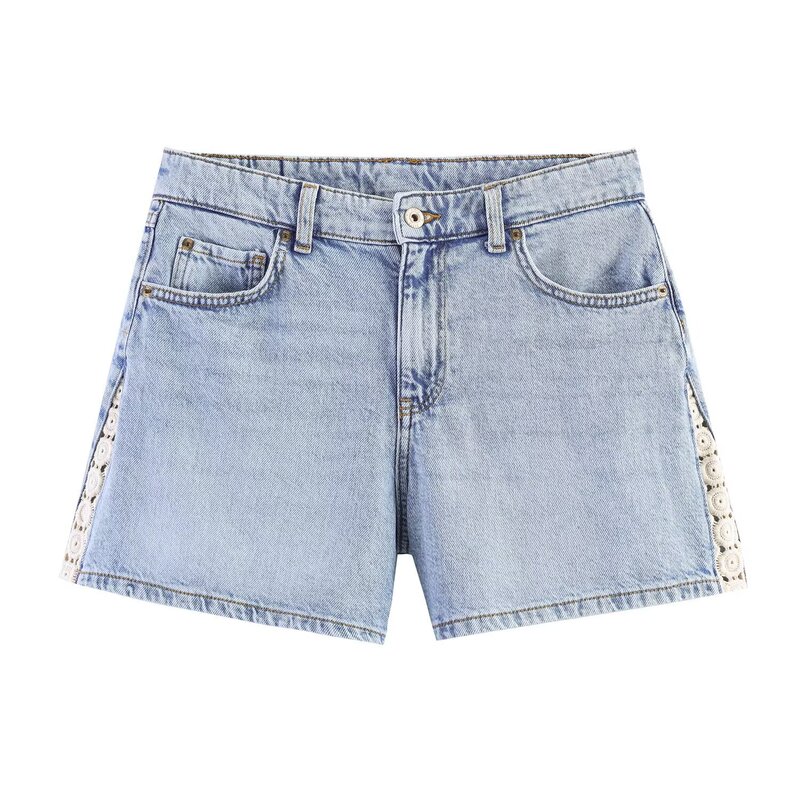Cross-border AliExpress 2026 Spring New Women's Solid Color Loose Casual Patchwork Crochet Shorts 4083043 Cross-border AliExpress 2026 Spring New Women's Solid Color Loose Casual Patchwork Crochet Shorts 4083043