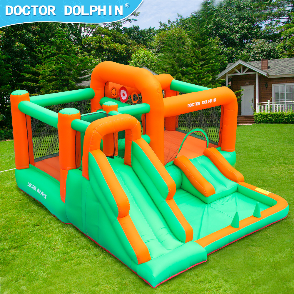 Doctor Delfín | Trampolín inflable infantil, castillo pequeño, tobogán inflable para el hogar