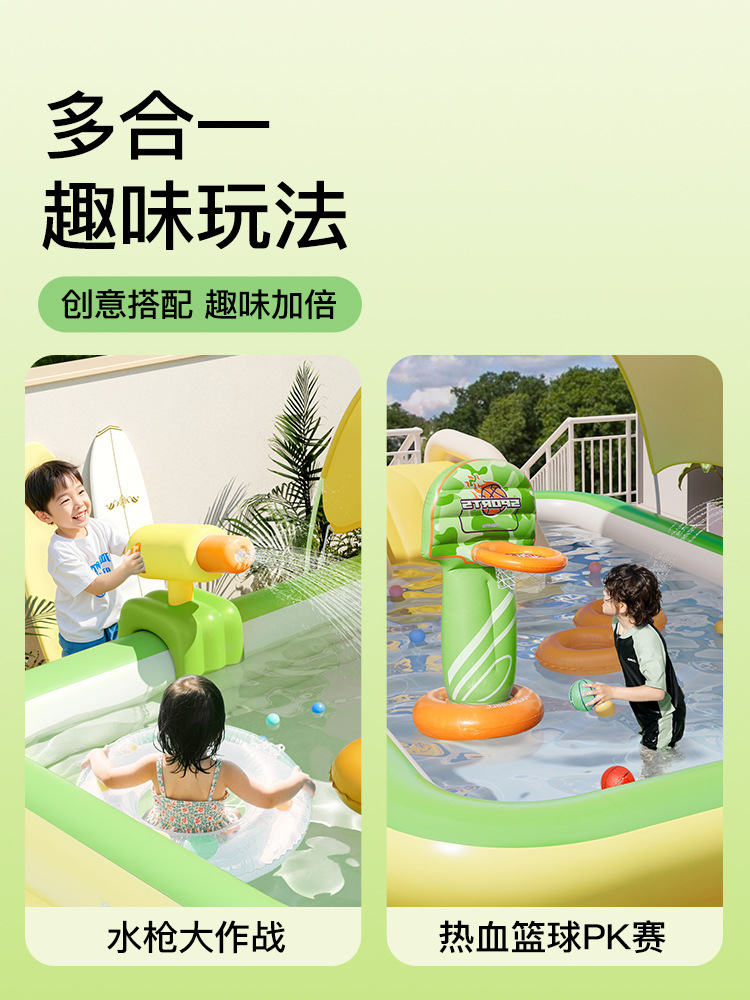 Inflatable foldable swimming pool for adults play in water, increased thickness 4