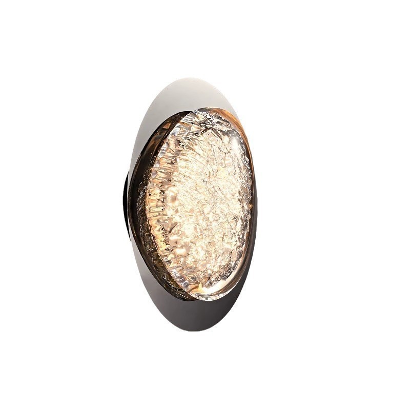 Luz en la cabecera de la cama atmósfera de moda 2025 grietas dormitorio cristal lujoso lámpara de pared de fondo ahora lámparas simples