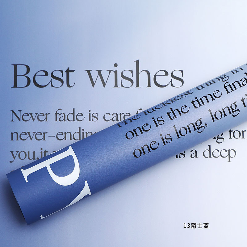 Gradiente inglés de doble cara de dos colores de papel ouya nacarado película impermeable flor regalo papel de regalo fábrica al por mayor