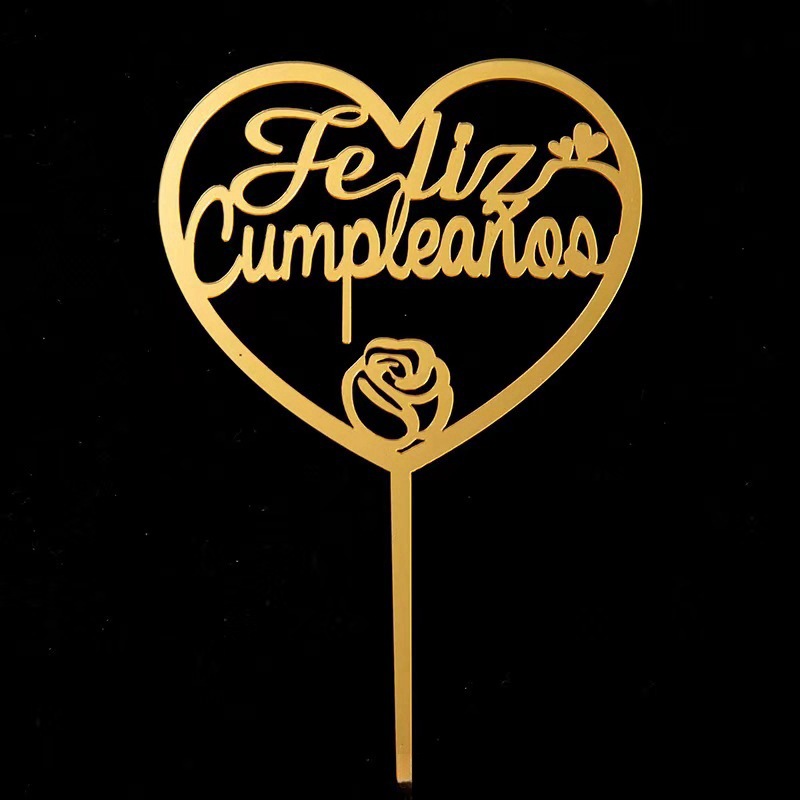 Transnacional 10 tarjetas acrílicas de fiesta de cumpleaños decoración de tarta de bandera de inserción de adornos de fiesta celebridad en línea image 3