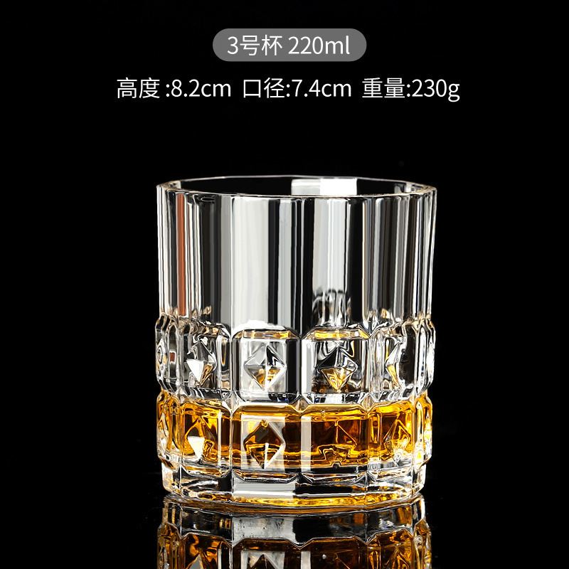 Vaso de whisky, juego de vasos de cristal para el hogar, vaso de licor retro para bar, vaso de cerveza creativo de estilo europeo, estilo ins