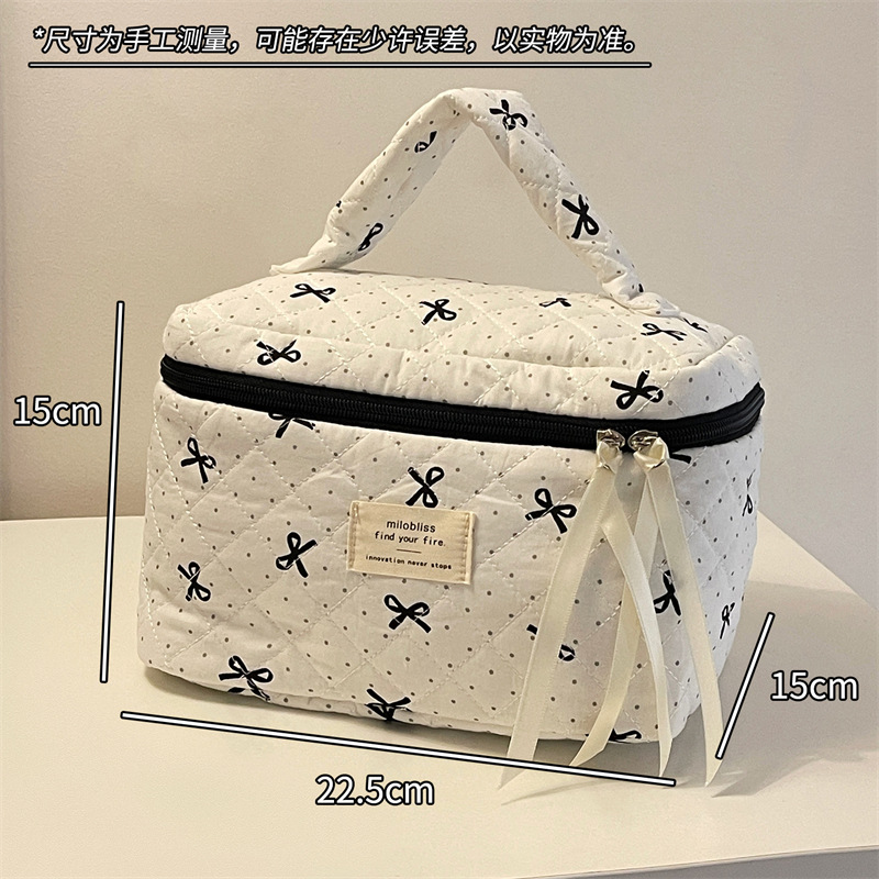 Nuevo punto de onda bolsas de maquillaje de arco de alta belleza bolsa de almacenamiento de viaje de gran capacidad bolsa de maquillaje bolsa de tocador bolsa de lavado