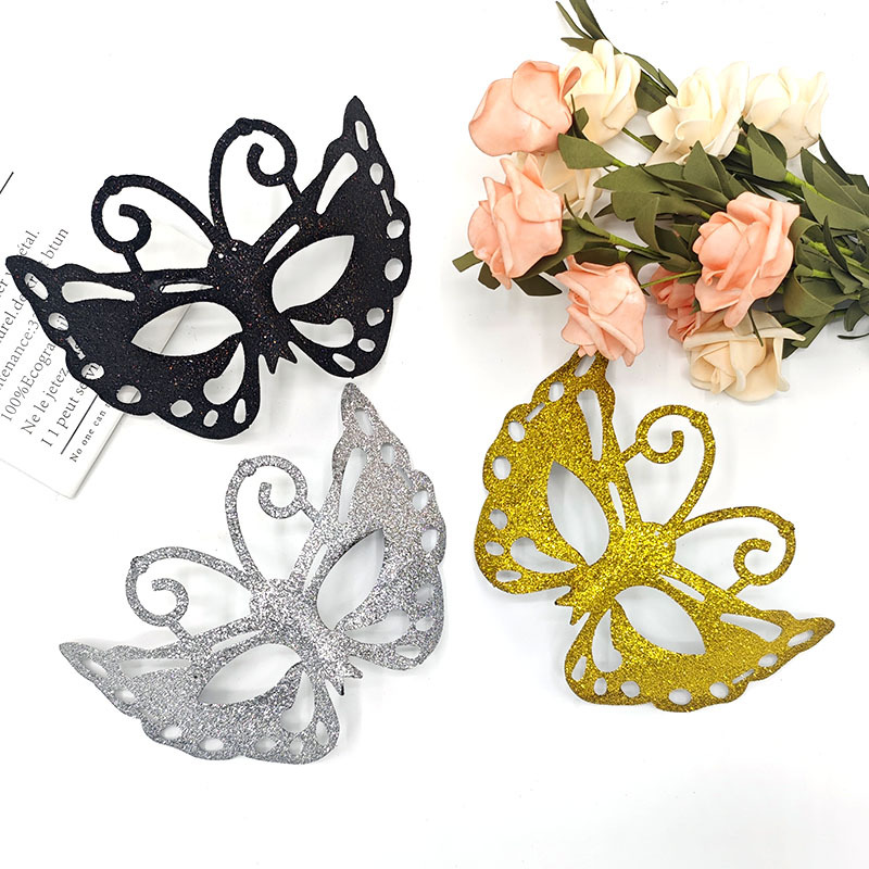 Amazon oro polvo abeja máscara de carnaval de Navidad fiesta de máscaras polvo flash hueco máscara de mitad de cara