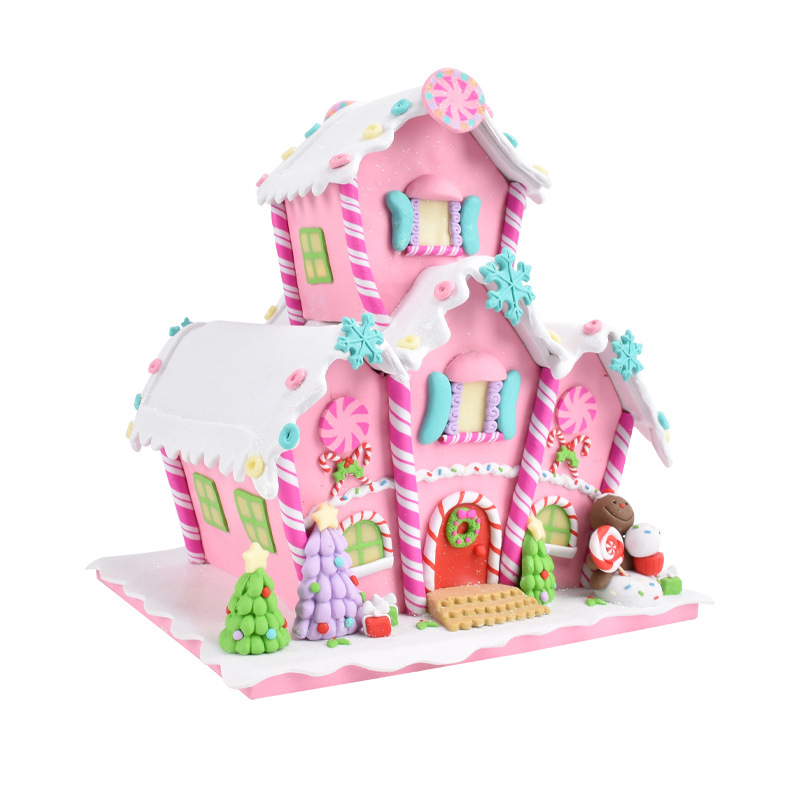 Decoraciones de Navidad para el hogar escritorio de cerámica suave decoraciones de color caramelo ventanas escenas nórdicas diseño regalos de Navidad image 5