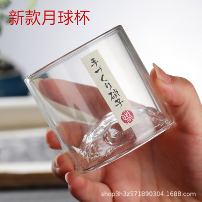 收藏手作新款威士忌月球杯觀山杯山峰杯山巒杯公杯洋酒杯玻璃茶杯