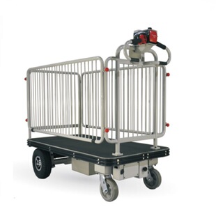Customized electric power trolley with frame guardrail electric flat trolley electric material logistics trolley