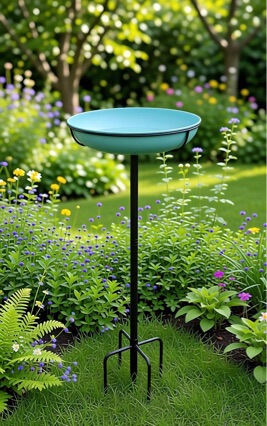 Cross-Border Metal Iron Art Hummingbird Bird Feeder, Garden and Courtyard Bird Feeders and Bird Bath Basin, Outdoor Decorative Crafts