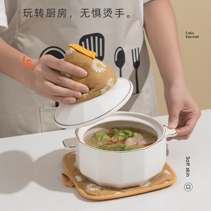 전자 레인지 장갑 방화 단열 패드 냄비 이어 캡 고온 주방 오븐 장갑 베이킹 장갑 5 개