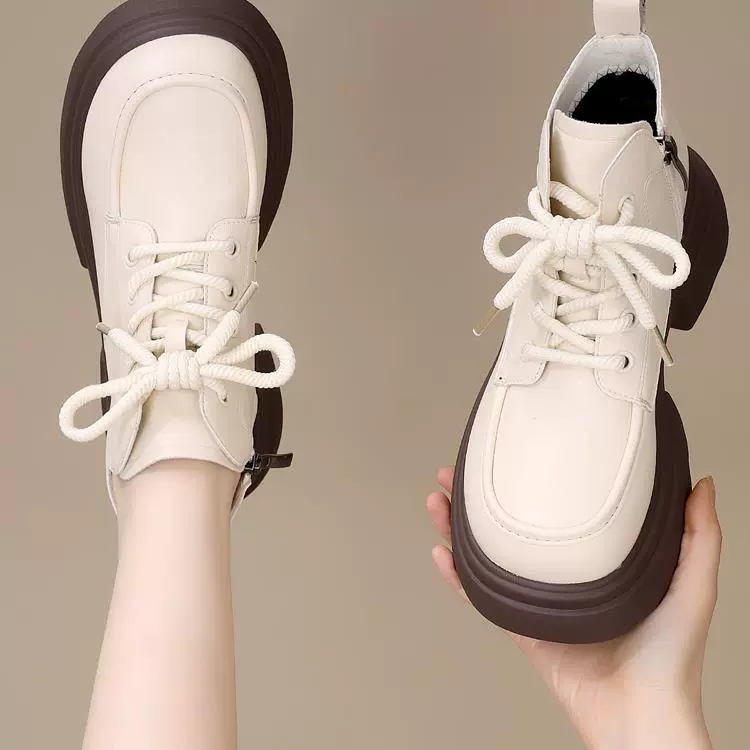 Martens, белые низкие ботинки в английском стиле, осень, британский стиль, мягкая подошва, большие размеры