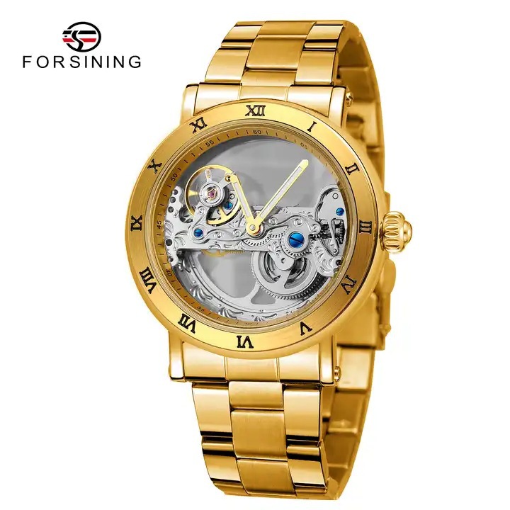 Fusini forsining Fashion Double-sided Hollow Watch Carved Movement Automatic Mechanical Watch_voghion.com