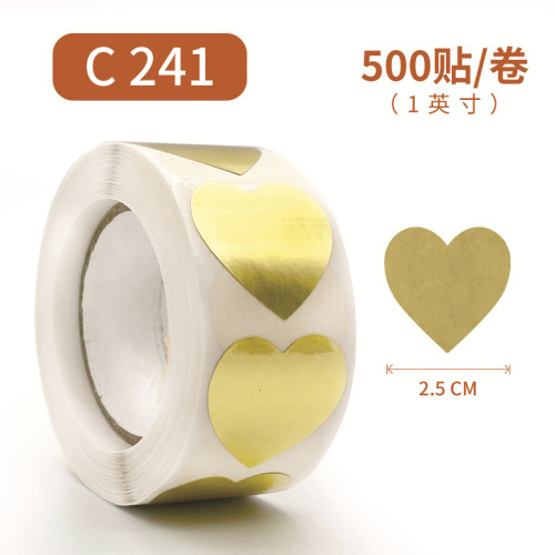 Amazon roll gold heart-shaped thank you sticker blank love gold sticker label sealing sticker