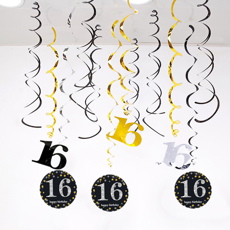 Fiesta de cumpleaños de Amazon Colgante en espiral de PVC de 12 piezas 30 años 40 años 50 años 60 años Decoración de cumpleaños