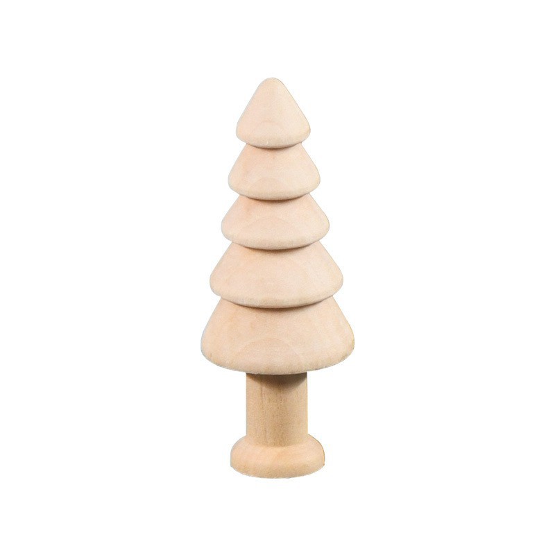 Nuevo producto bricolaje pintado a mano madera embrión fruta árbol de Navidad campana hongo casa se puede colorear regalo de vacaciones preescolar