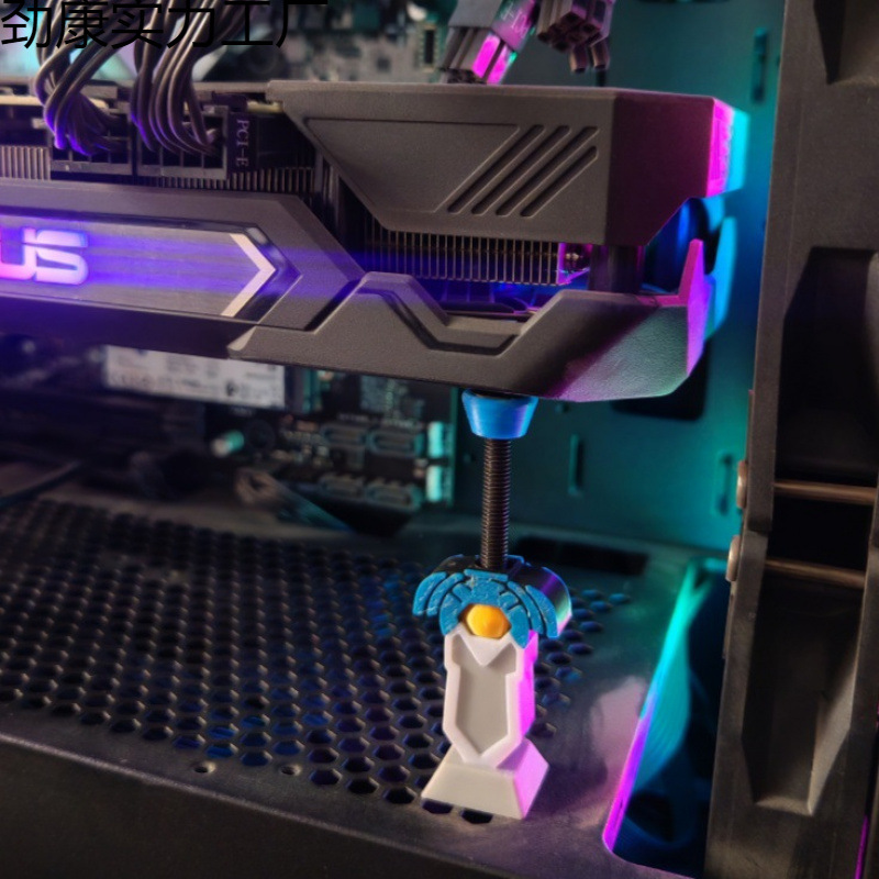 Graphics Card Holder Creative Retractable Vertical Graphics Card Holder Fan Position 0kg Top Support Figurine Decoration Non-Metal