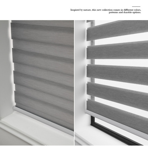 Factory direct sales customized blackout sheer curtain sunshade office venetian blind with cover ropeless hand support zebra curtain 
