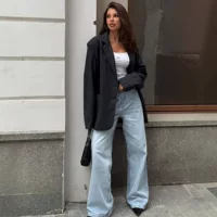 25 Осенняя высококачественная женская куртка OVERSIZE Блейзер с обычными плечами Универсальный утягивающий элегантный костюм