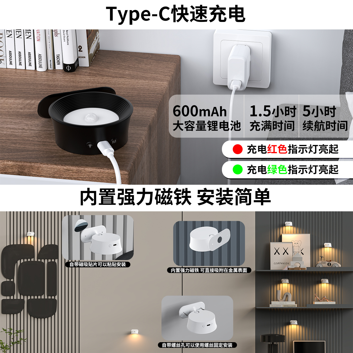 (Cross-border trading), wall sconce, smart LED physiological induction lights, human sensor, remote control 2