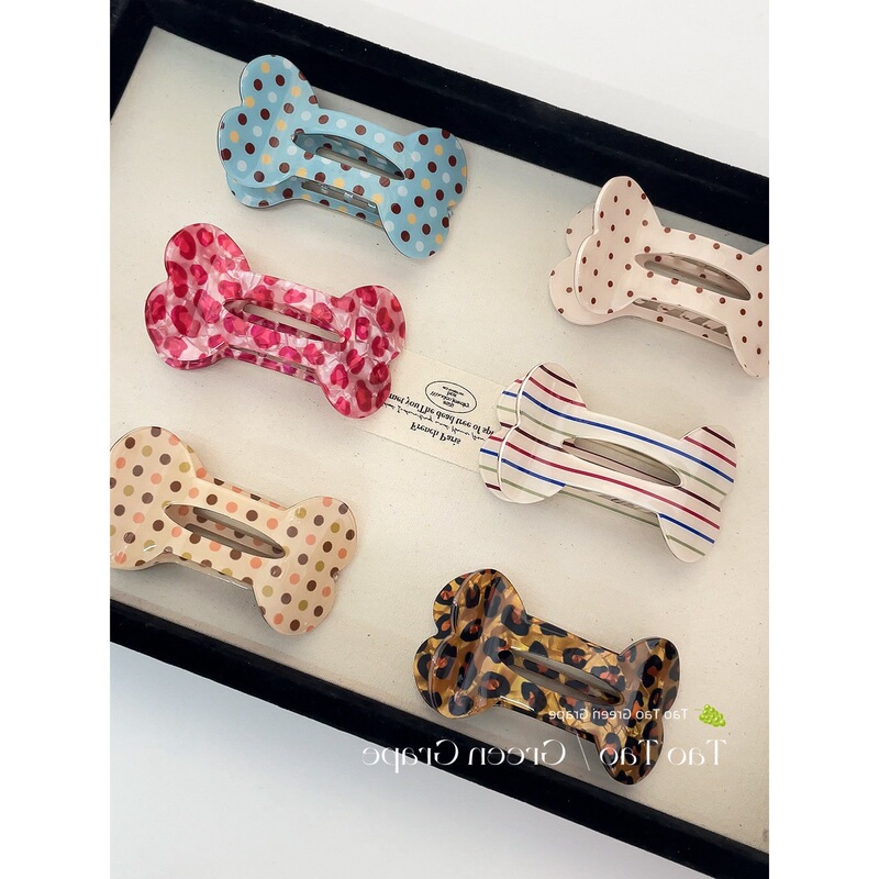Cute Polka Dot Bone-Shaped Flat Hair Clip for Women 2026 New Style Large High-End Hairpin for Half-Tied Hair at the Back of the Head Cute Polka Dot Bone-Shaped Flat Hair Clip for Women 2026 New Style Large High-End Hairpin for Half-Tied Hair at the Back of the Head
