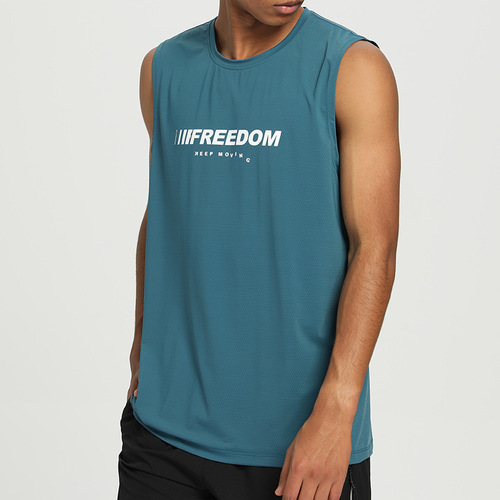 Sports basketball vest men's summer vest ice silk quick-drying sleeveless T-shirt loose running training fitness clothes