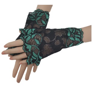 Wholesale thin lace half finger driving sun protection dance performance wedding bride opera tea party gloves short half finger