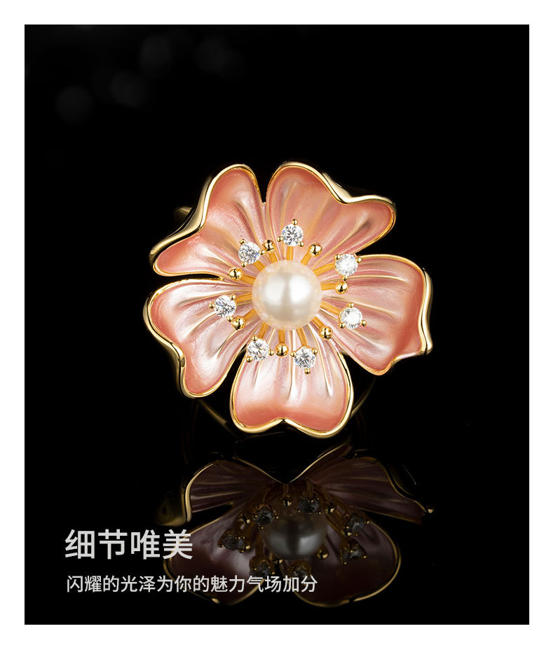 法式复古山CHA花丝巾扣时尚优雅花朵方巾扣新品爆款