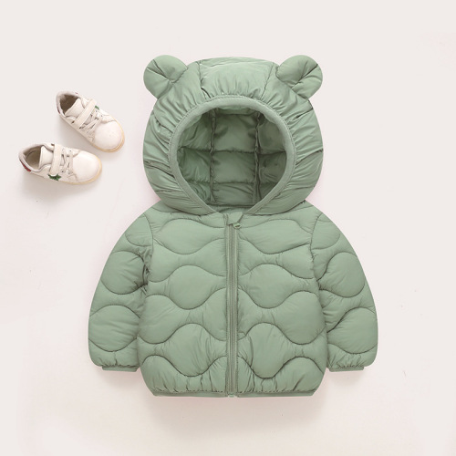 Children's thin cotton puffer jacket for autumn and winter, unisex, lightweight, single color, suitable for cross-border trade.