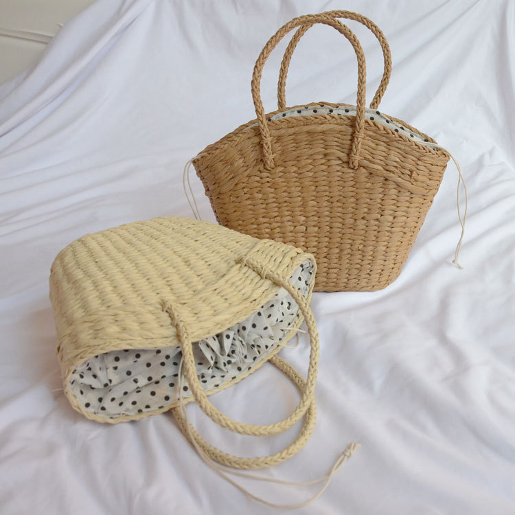 Women New Fashion Straw Woven Portable Seaside Holiday Handbag41*25cm display picture 3