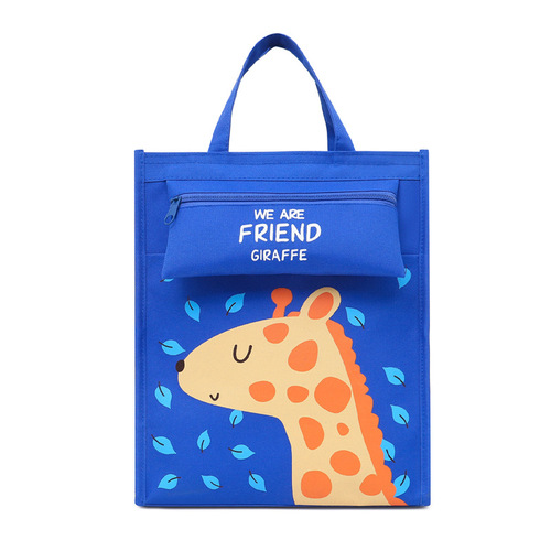 Primary school student book bag canvas waterproof hand bag book storage remedial bag 1-6-9 grade large capacity tote bag