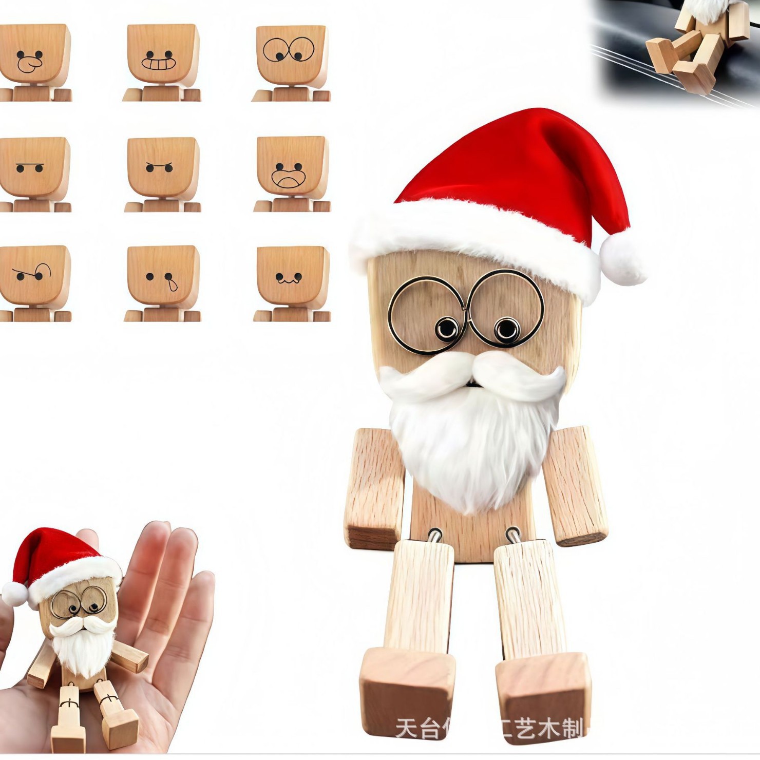 Salida de aire de coche clip de aromaterapia colgante de madera clip de perfume de nogal negro decoración de coche expansión de madera de incienso dibujos animados