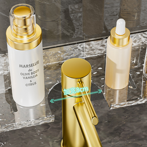 Bathroom Vanity Shelf Bathroom Sink Faucet Bathroom Wall-Mounted Makeup and Skincare Storage Rack No-Drill