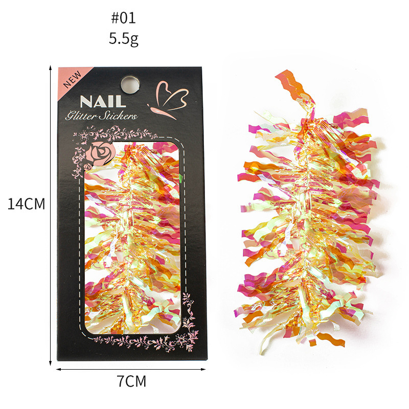 Finger princess manicure vidricola 12 colores caramelo irregular papel láser esmaltado aurora espejo pegatinas de manicure