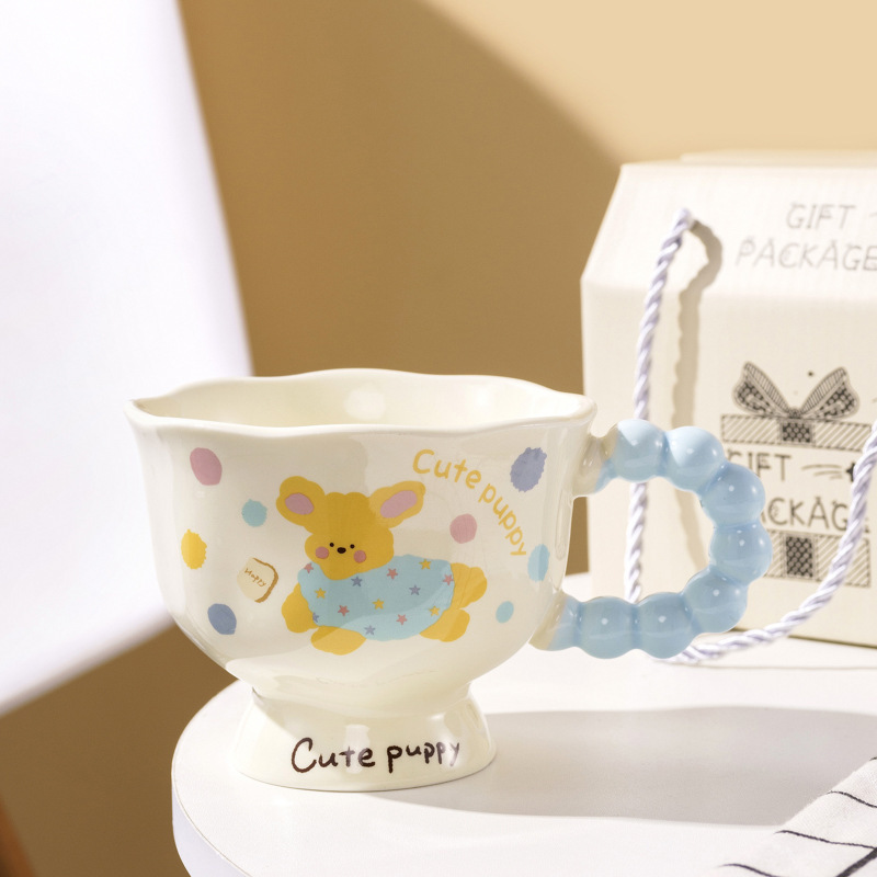 Ins風網赤熊マグカップ高颜値カップ陶磁器カップルカップ女子誕生日プレゼントお土産|undefined